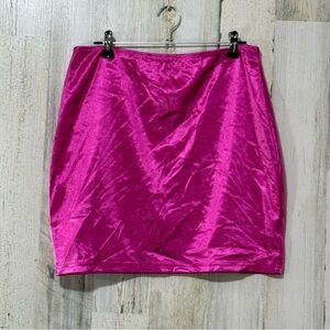 SHEIN Shimmering Hot Pink Mini Skirt